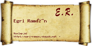 Egri Ramón névjegykártya